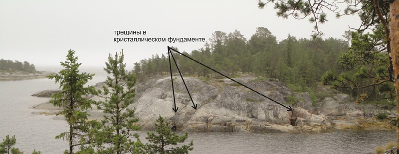 Рис. 2.21. Трещины в кристаллическом фундаменте