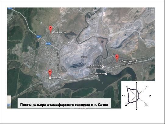 Рис. 1. Космический снимок района исследования