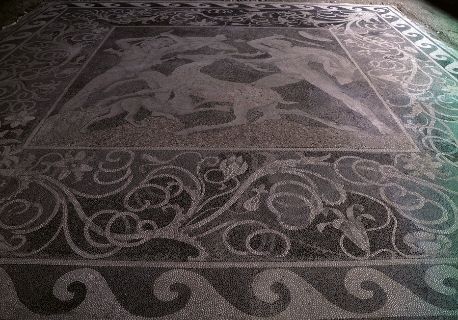 Fig. 1. Stag Hunt Mosaic. Archaeological site of Pella. Photo by author