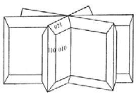 Рис. 226. Типичный тройник церуссита по (110)
