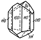 Рис. 319. Двойник авгита по (100)