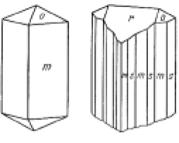 Рис. 299. Кристаллы ильваита: m {110}, s {120}, o {111}, r {101}