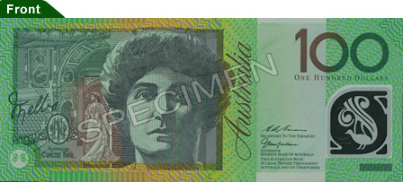 Image showing the front of the A$100 note featuring Dame Nellie Melba